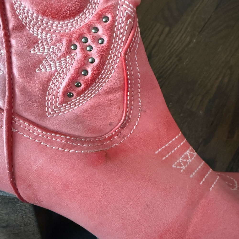 Red/Pink Western Cowboy Boots - Picture 4 of 5